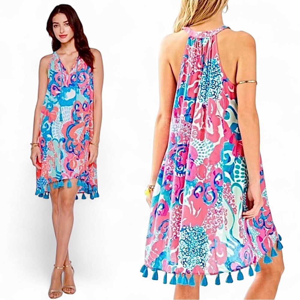 LILLY PULITZER Roxi Dress in Coral Reef print -M